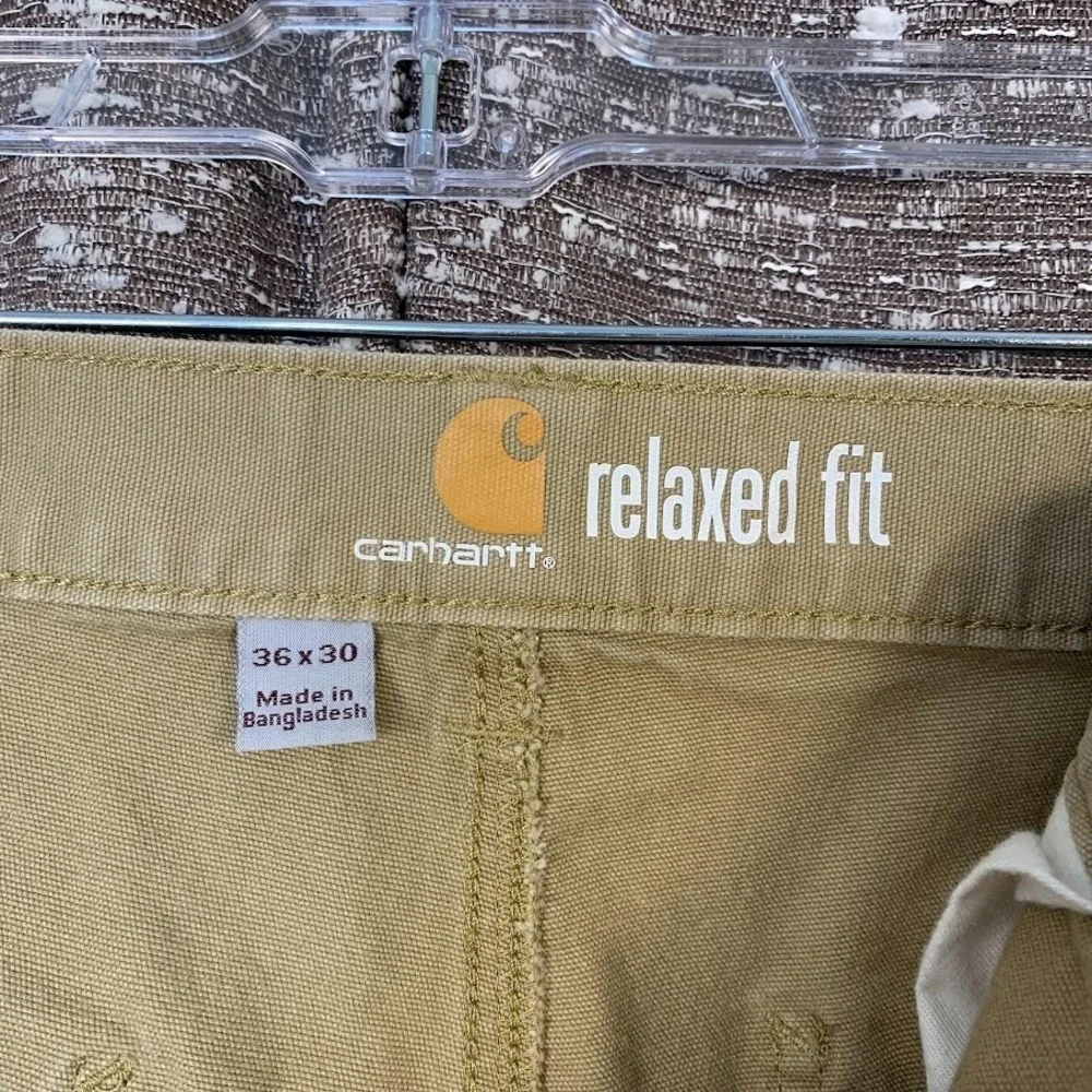 Carhartt Relaxed Straight Rigby Dungaree Tan Work Pants Carpenter Men's‎ 36x30